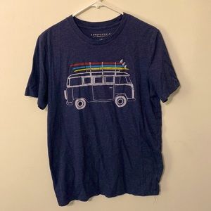 Aeropostale with Microbus and surfboard screen print. Navy shirt
